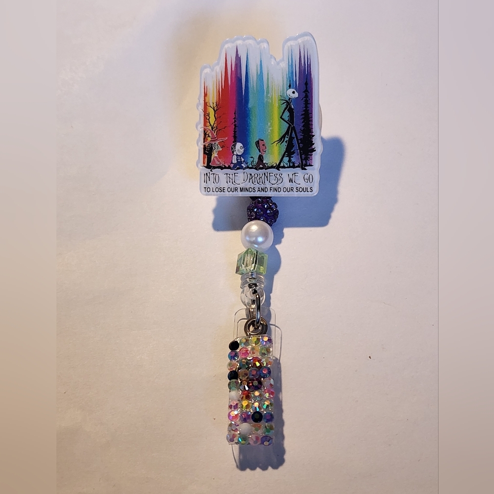 Badge‎ Reel Skeleton Beaded Badge Clip ID Holder Alligator Clip ID